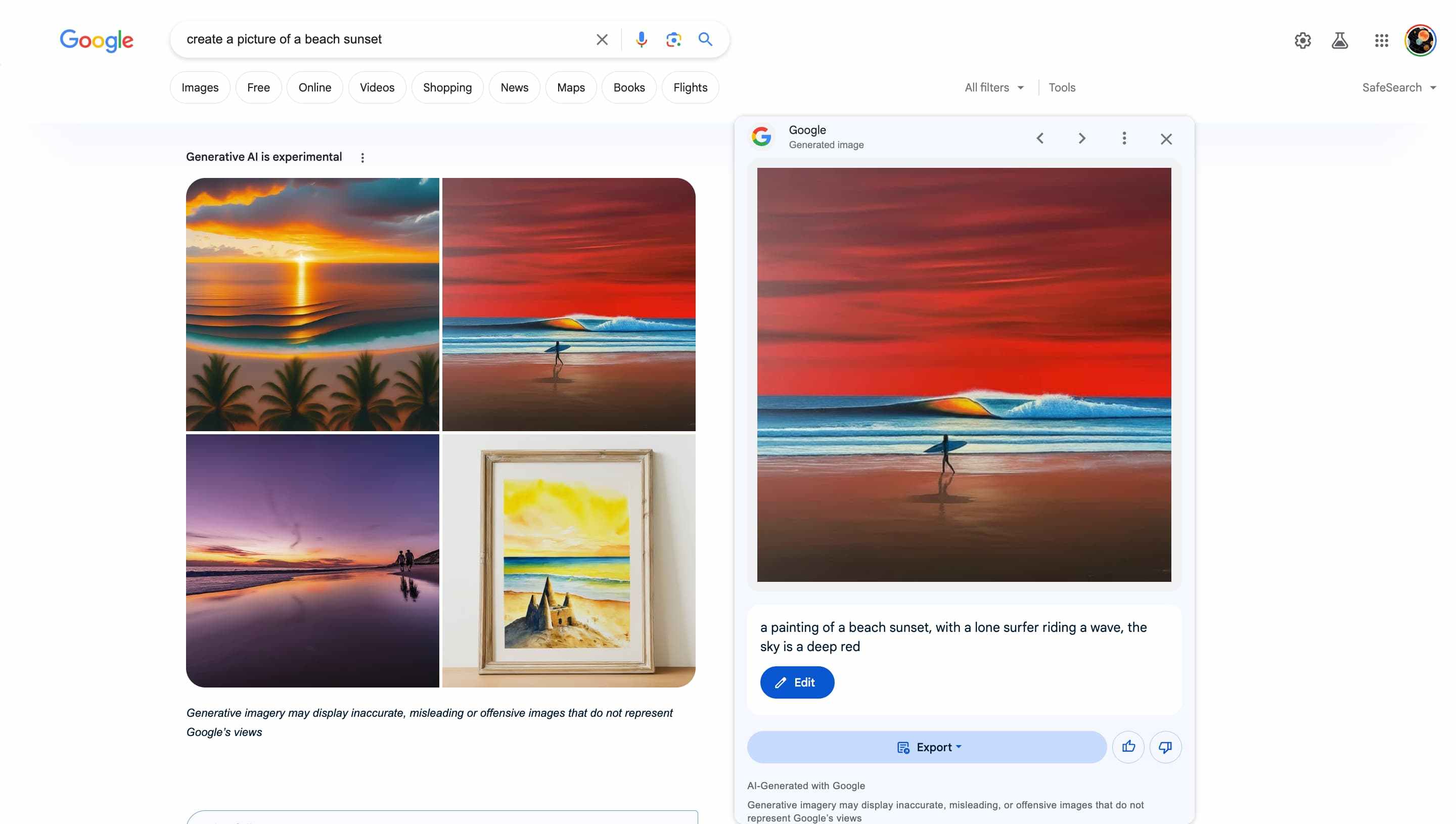 Google SGE rolling out AI image generator [U]