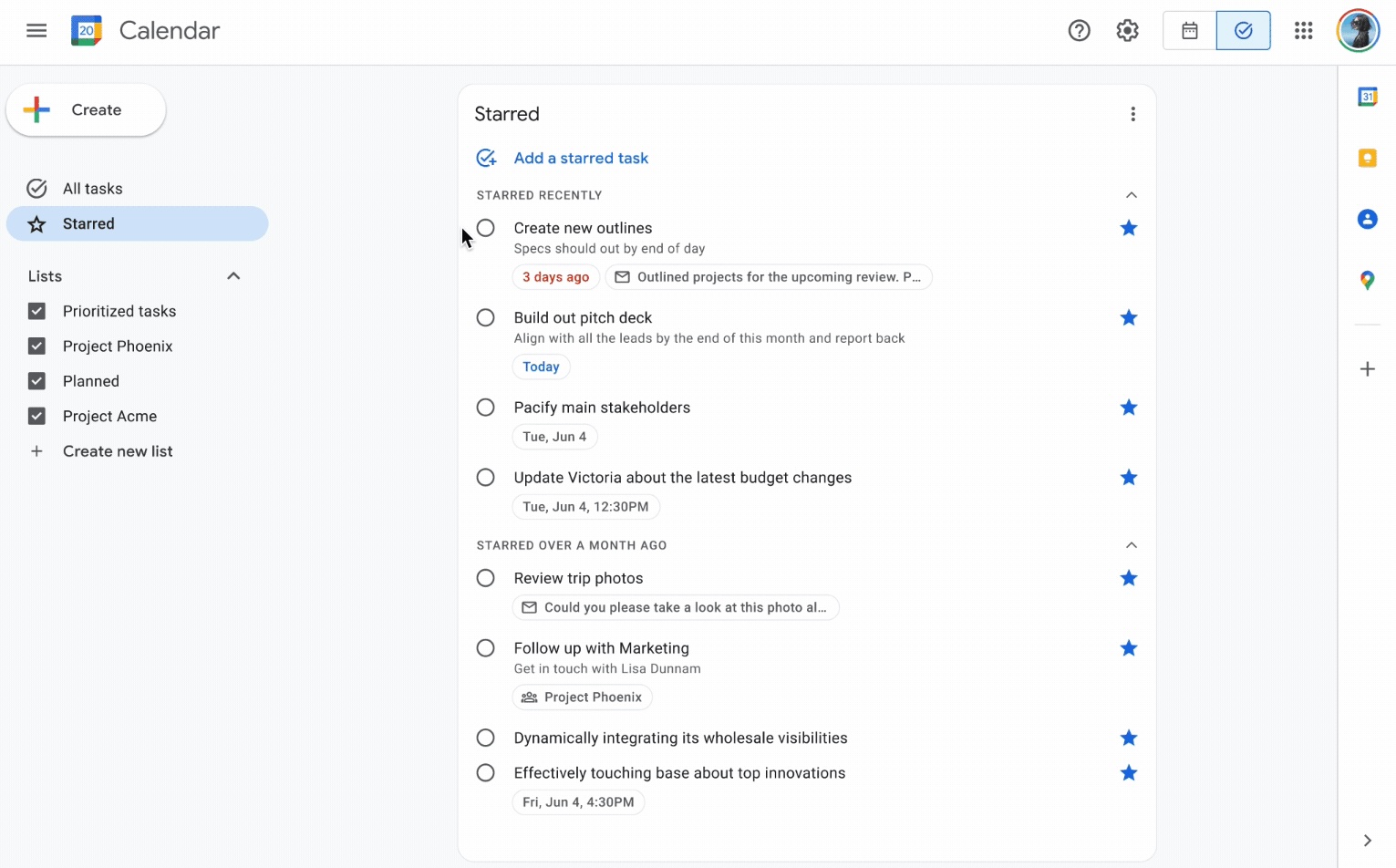 Google Tasks fullscreen UI rolling out to Calendar on the web