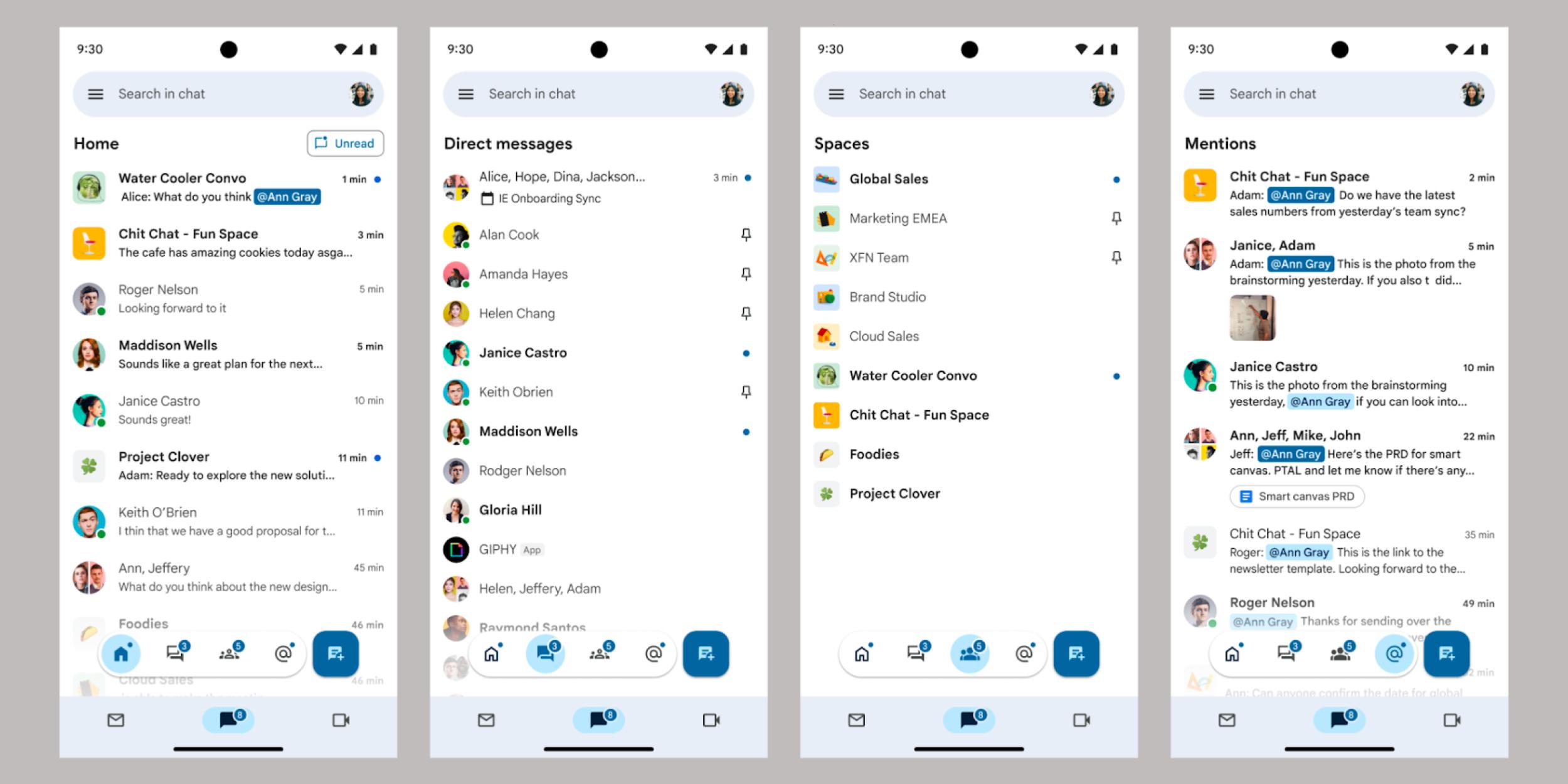 Google Chat rolling out a wild navigation redesign on Android iOS