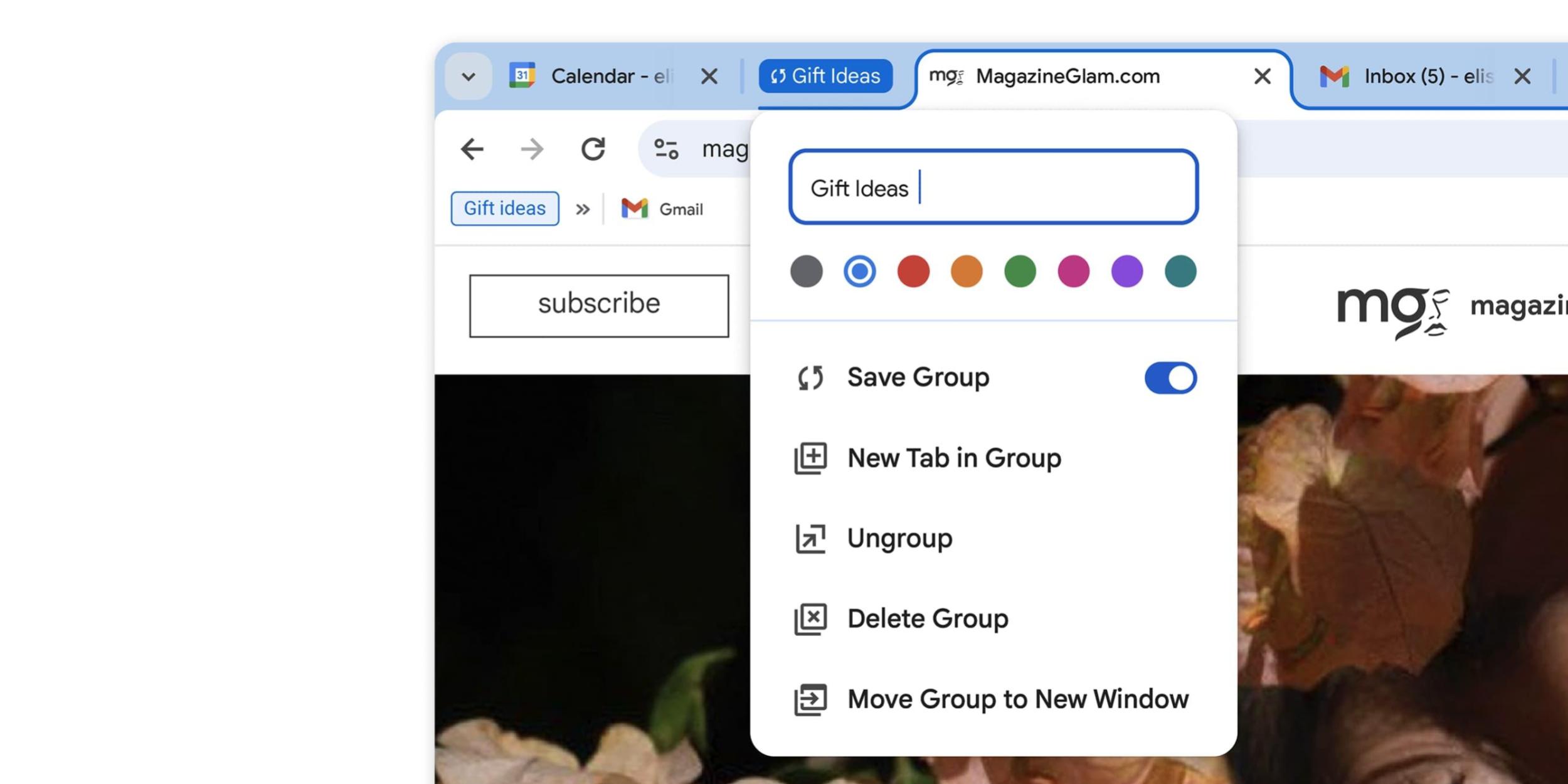 Chrome Tab Group sync