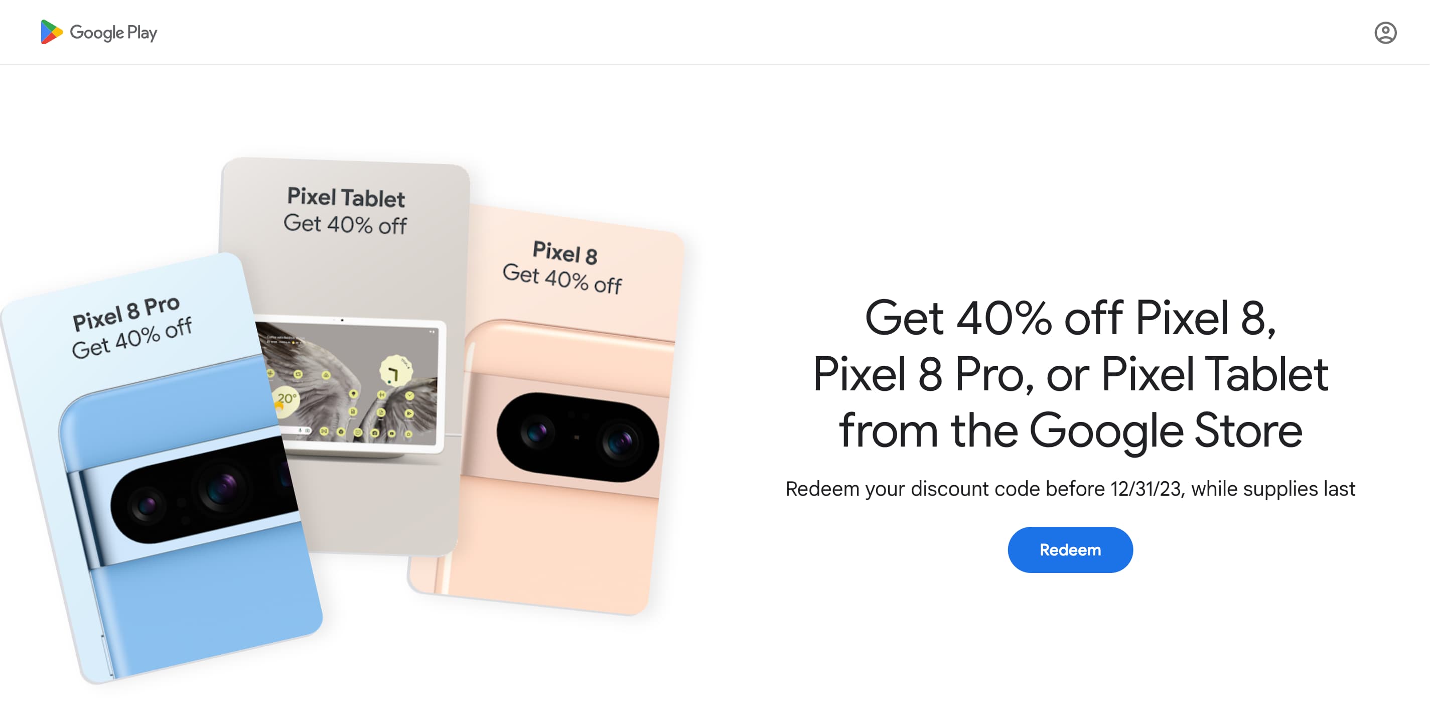 Google Play Points users get 40% off Pixel 8, 8 Pro, Tablet