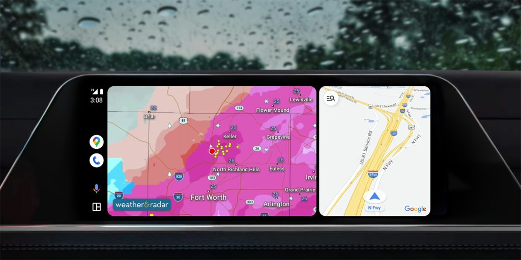 android auto weather radar dashboard