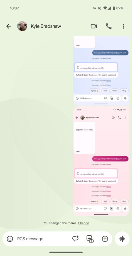 Google Messages Custom Bubble colors & backgrounds rolling out