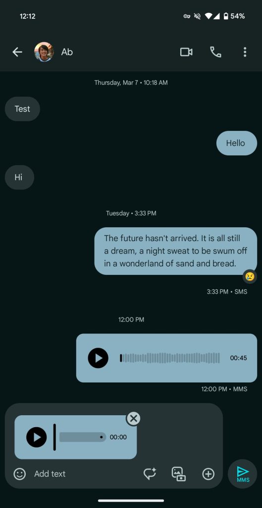 Google Messages adds Material 3 slider for voice recordings