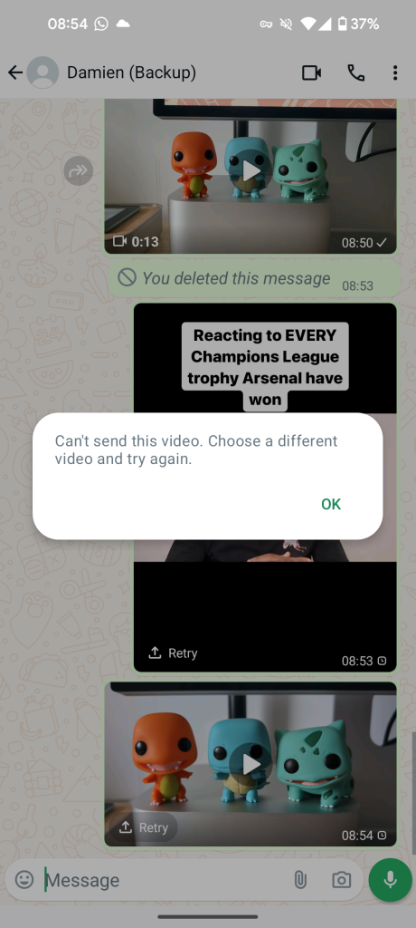 vidéo WhatsApp Android