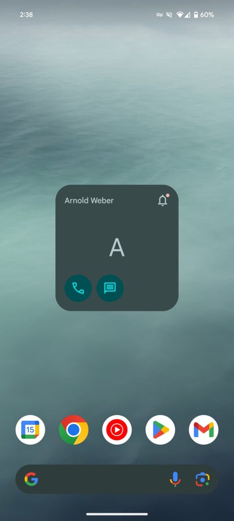 Google Contacts widget rolling out message, call notifications