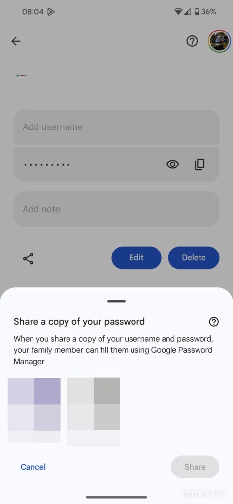 Google password manager family sharing