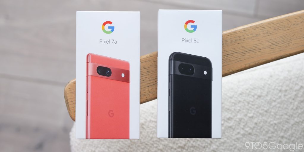 Pixel 7a and Pixel 8a packaging