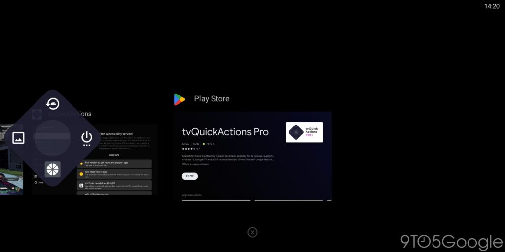android tv apps - tvquick actions