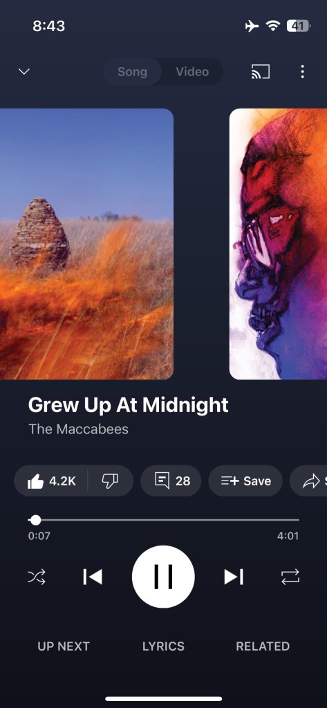 YouTube Music adds next/previous song swipe gesture on iPhone