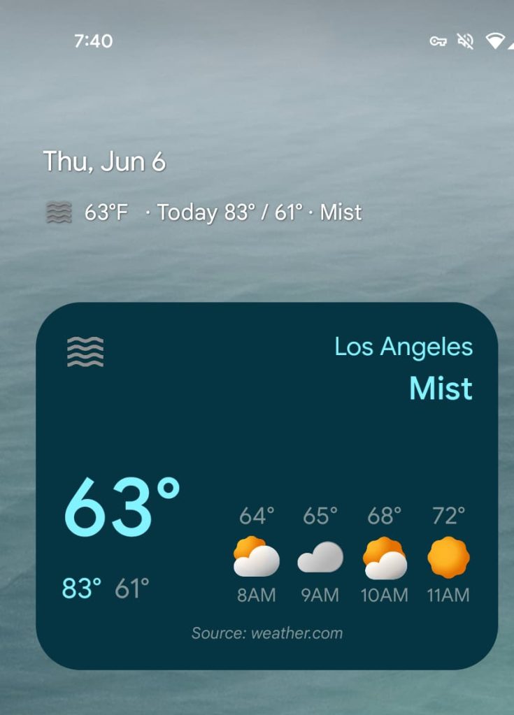 new Google Weather icons
