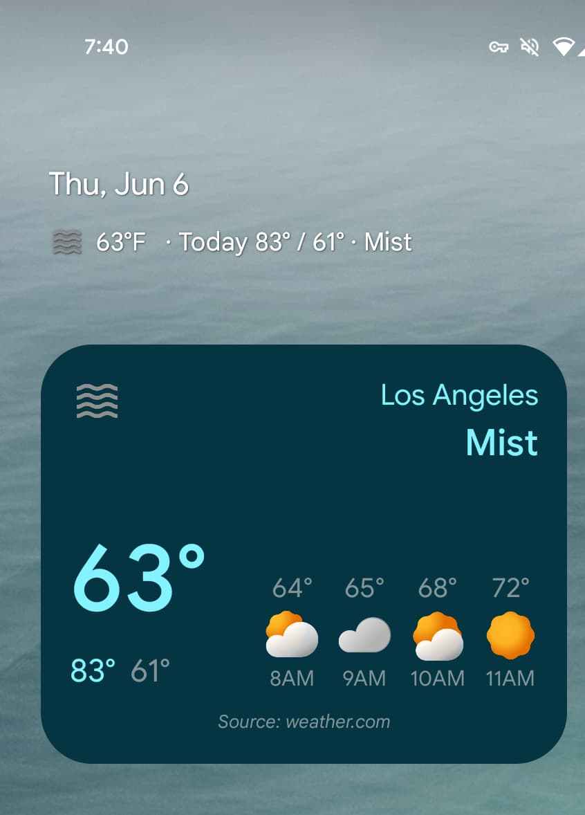 At a Glance, Google/Pixel Weather widgets roll out new icon set