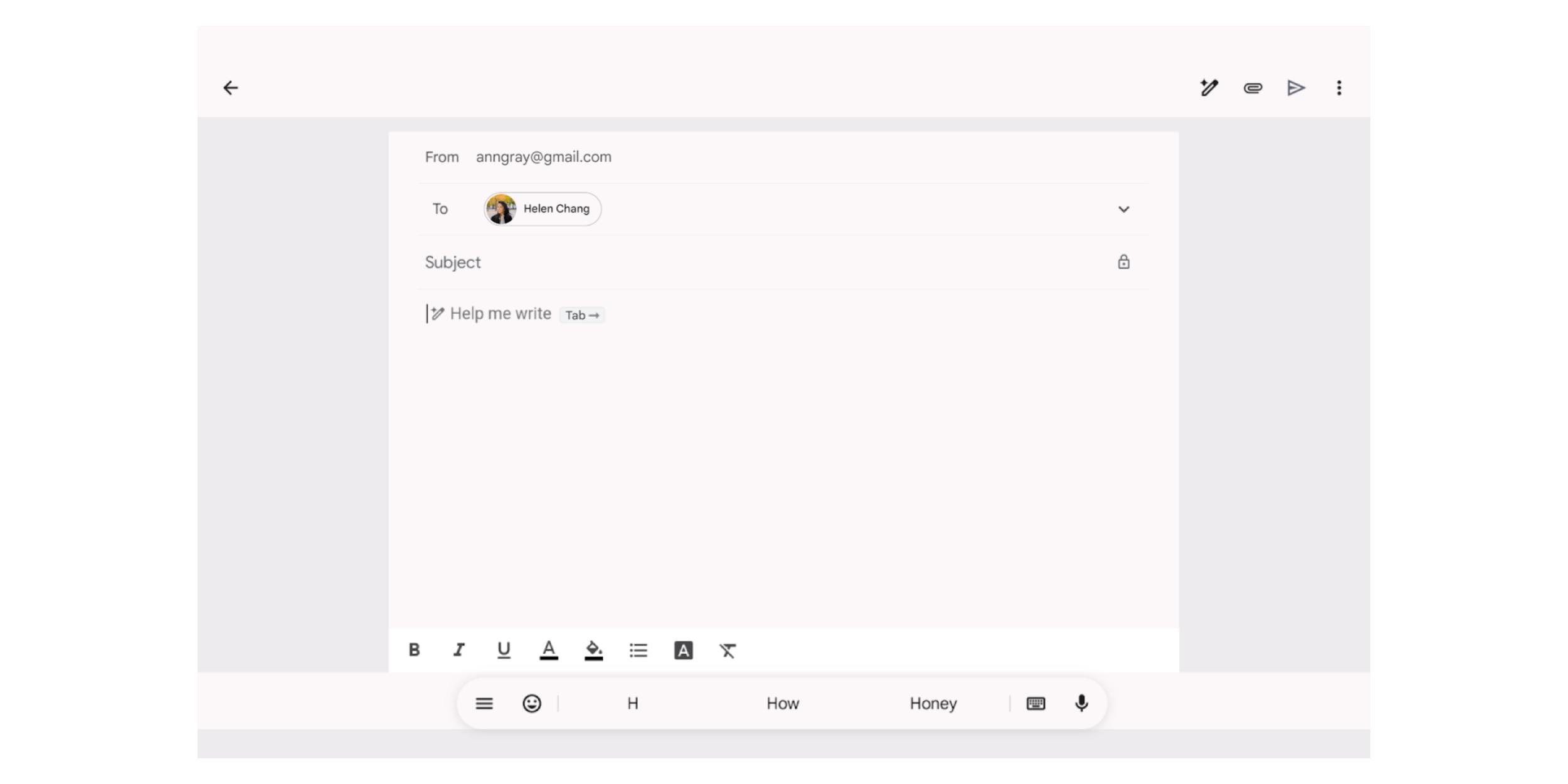 Gmail updates compose screen on Android tablets to match web UI