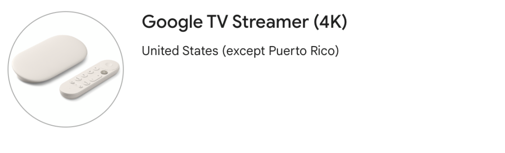 google tv streamer us only