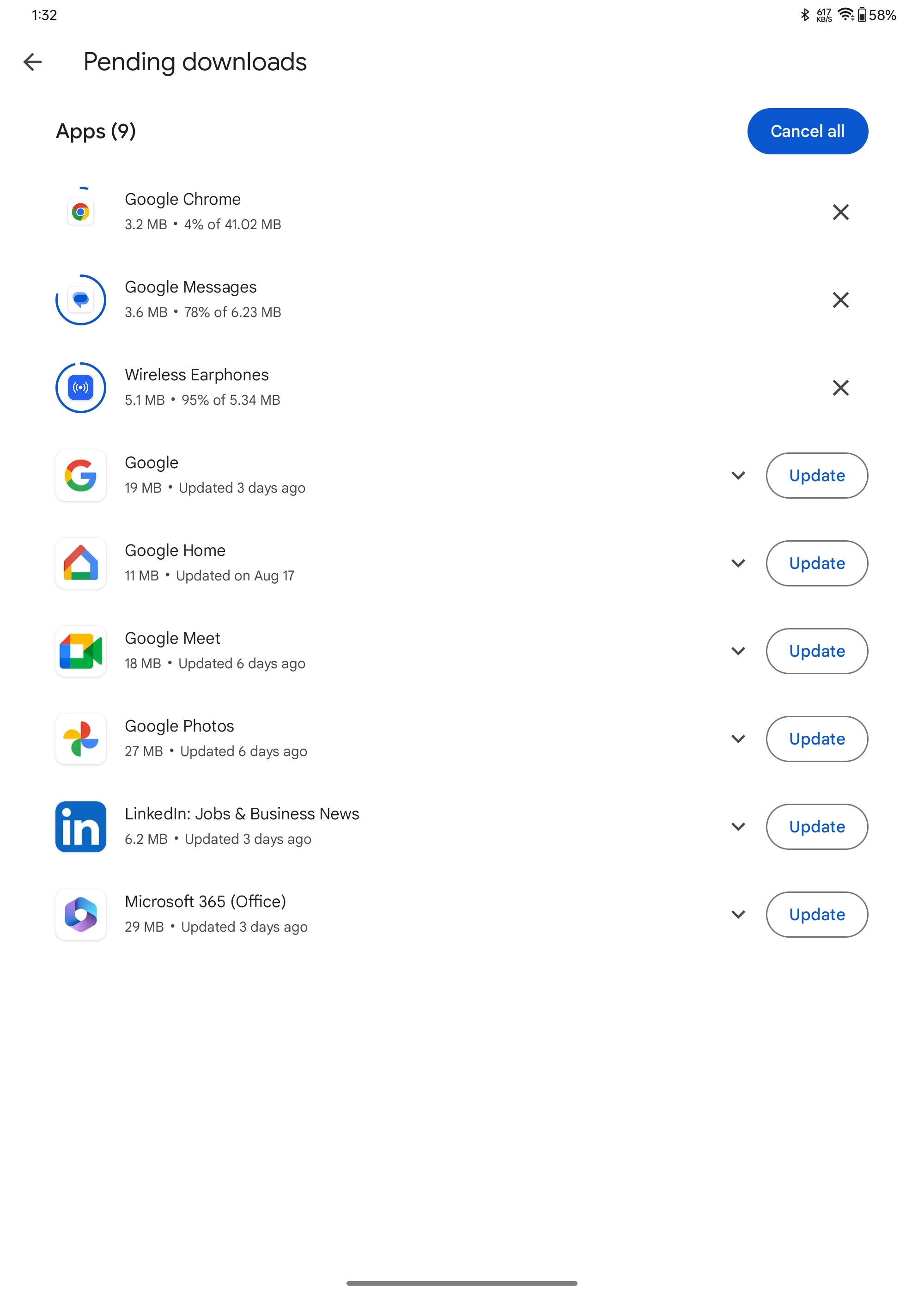 Google Play Store can now download multiple app updates at once