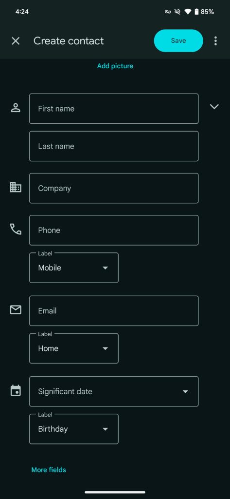 Google Contacts redesigns how you create a new contact