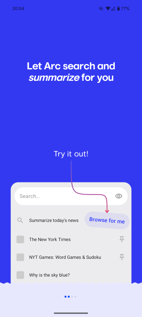 arc search android beta