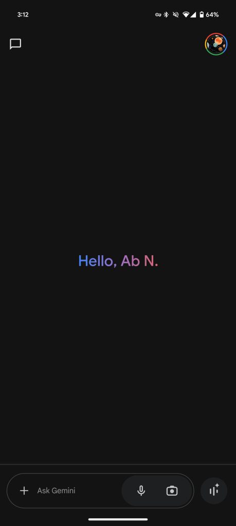 Gemini app dark theme tweak