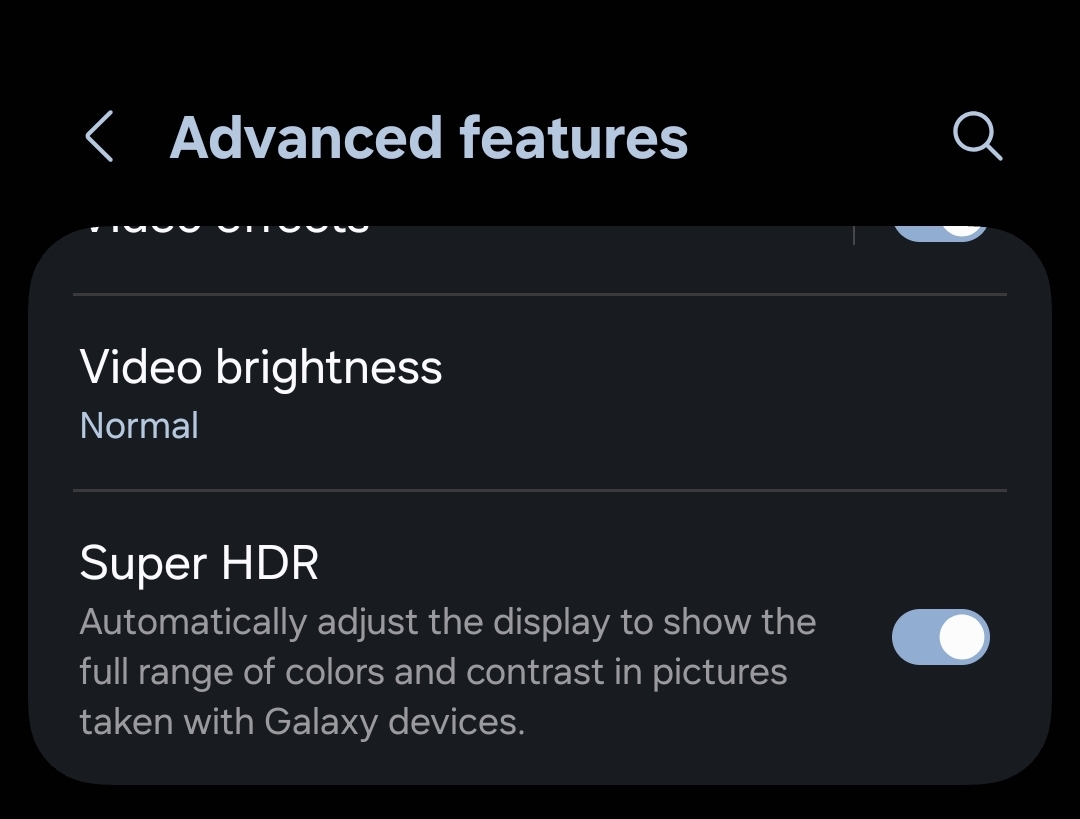 You can turn off HDR on Samsung Galaxy devices in One UI 7