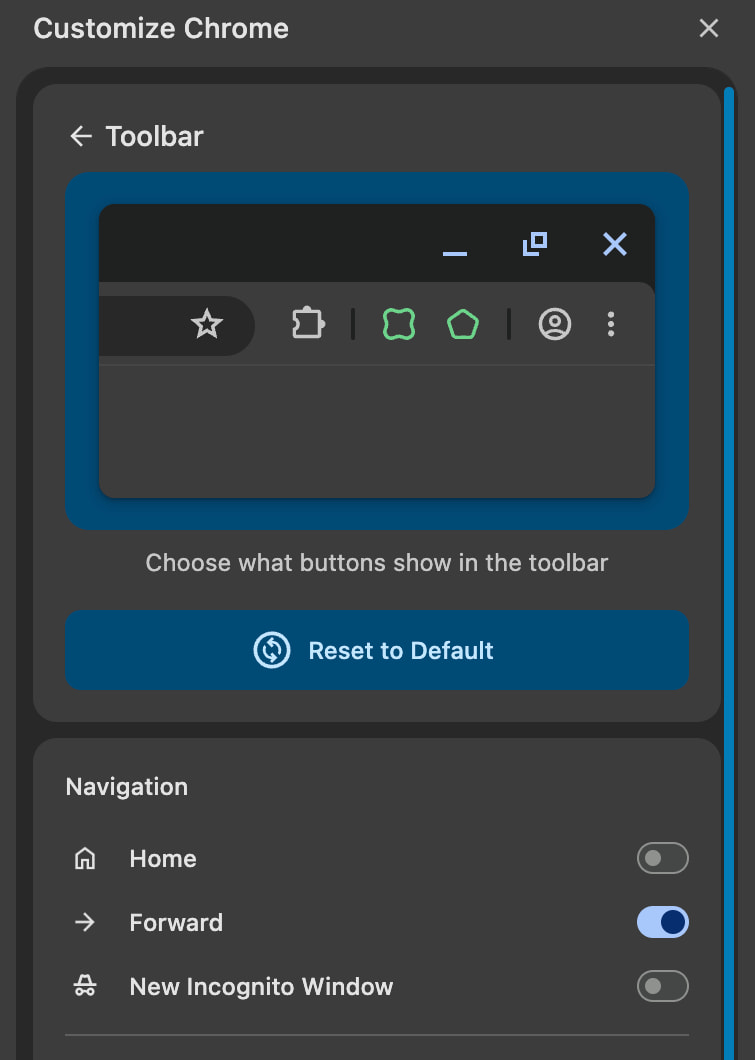 Chrome toolbar customize