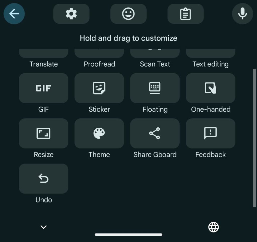 Gboard undo