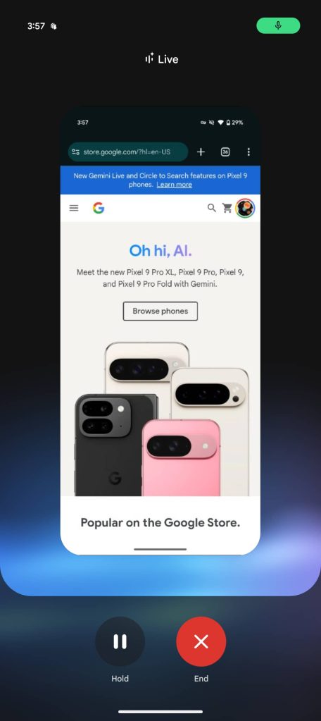 Gemini Talk Live Pixel 9