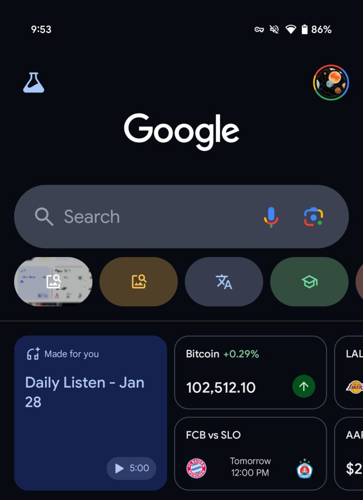 Google blue dark theme