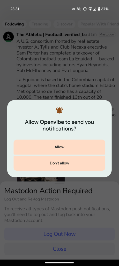 openvibe notifications