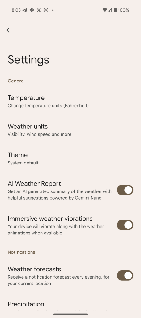 Capture d'écran de l'application Météo Pixel