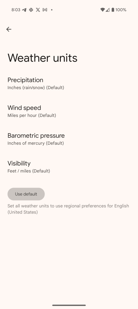 Capture d'écran de l'application Météo Pixel