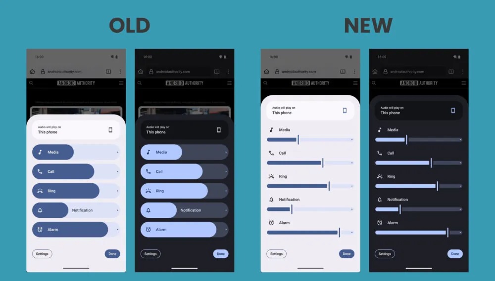 Android 16 Nouveau Curseur de Volume