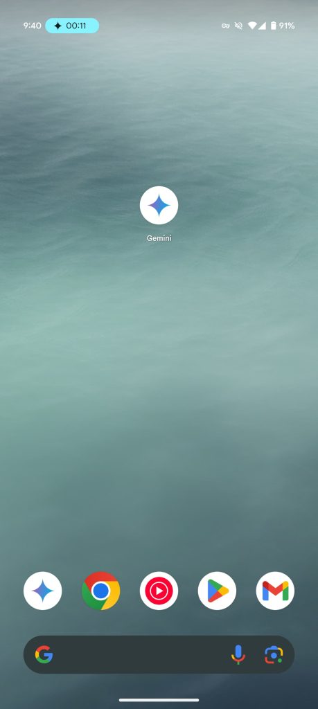 Gemini Live call notification