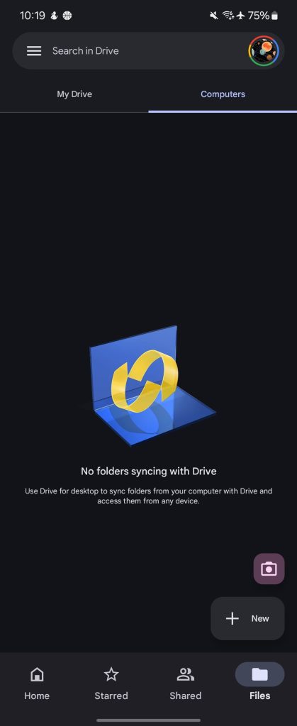 Google Drive showing a ludicrously capacious (Large) FAB