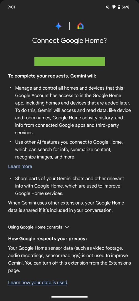 Google Home Gemini Extension