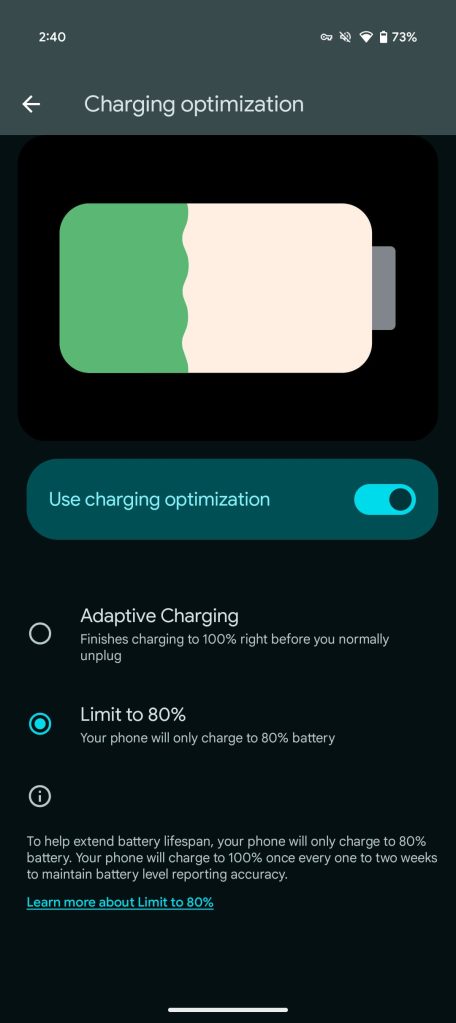 Pixel charge 80% fully