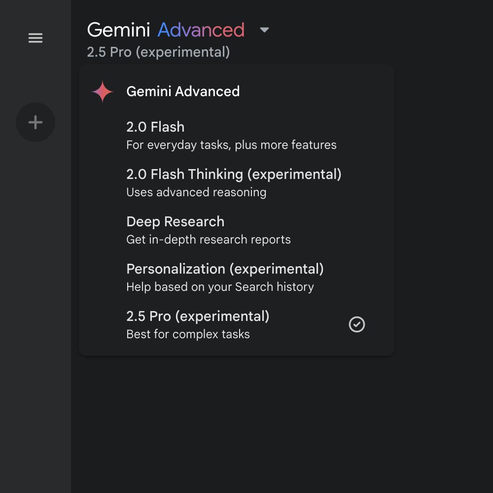 The Gemini app now remembers what model you picked