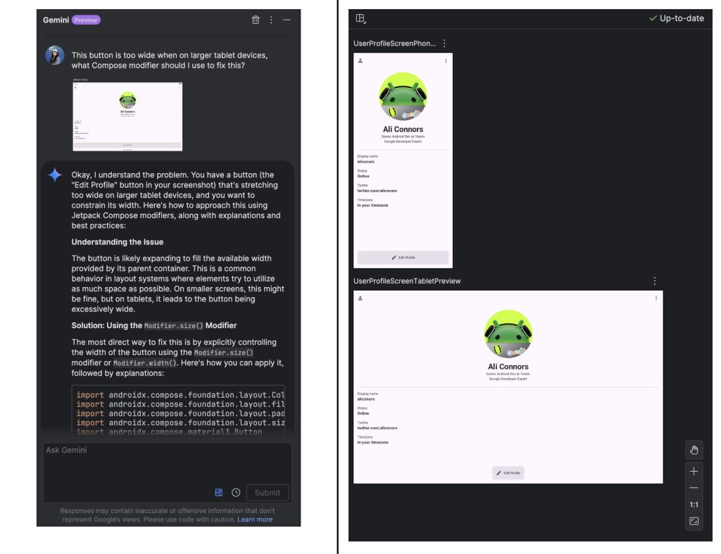 Gemini in Android Studio can now turn UI mockups into code