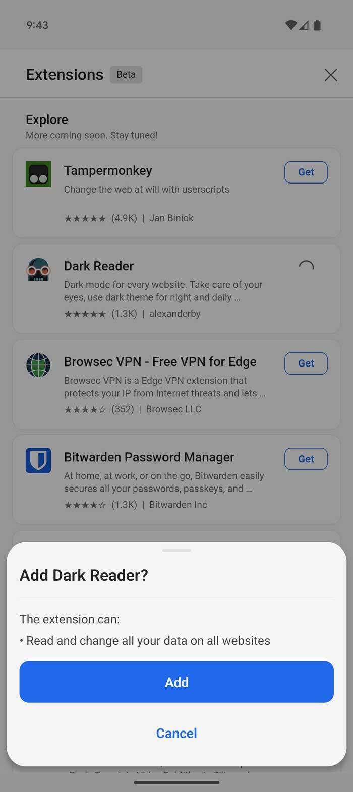 Edge Mobile Extensions Microsoft Edge adds extension store for Android before Chrome