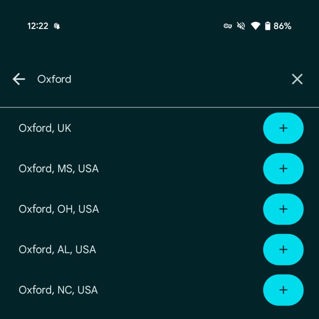 Pixel Weather search