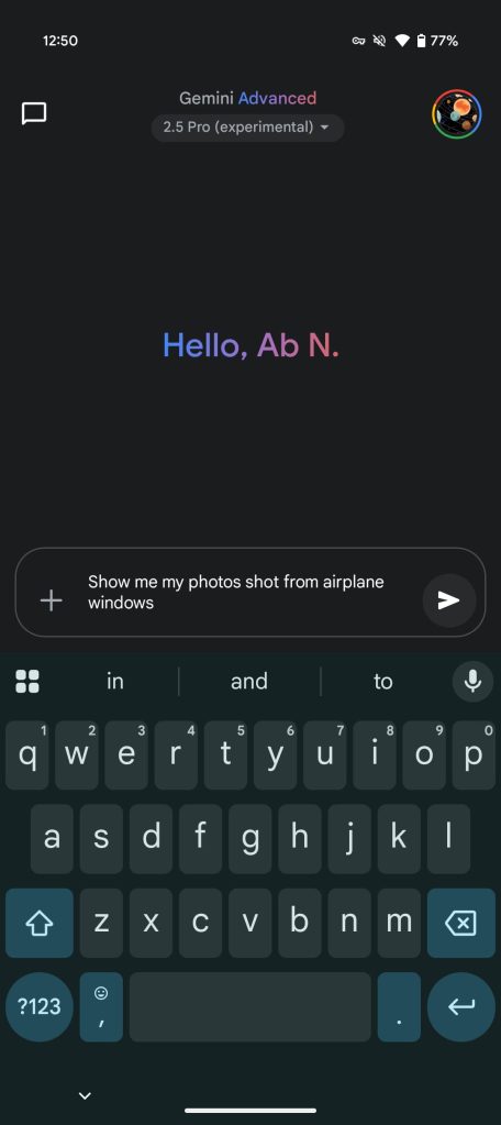 Gemini app Google Photos