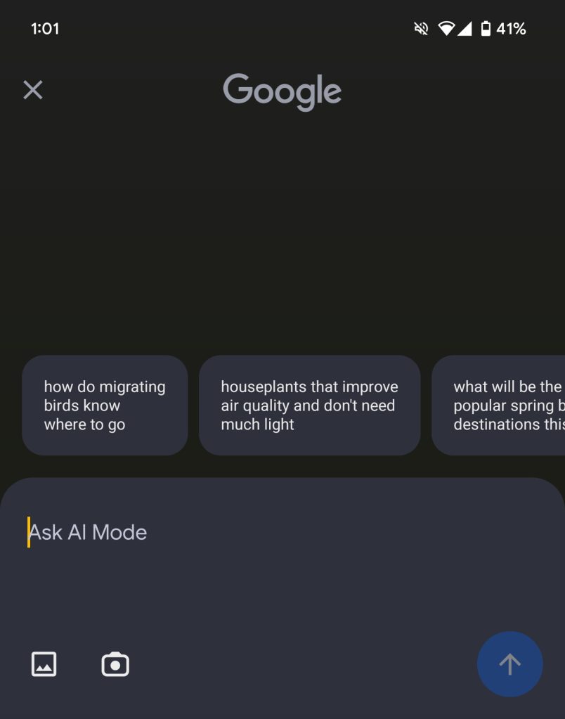 Google AI Mode bar