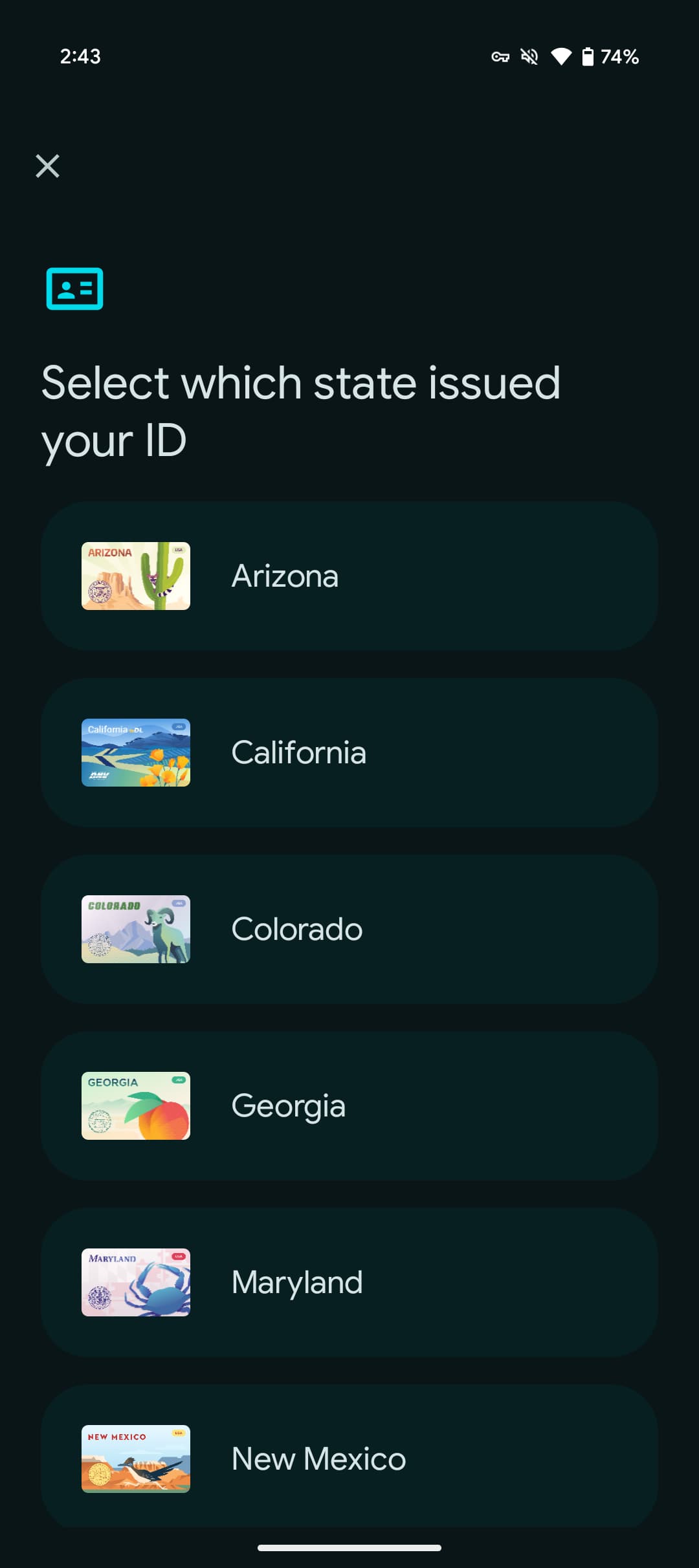 Google Wallet state IDs