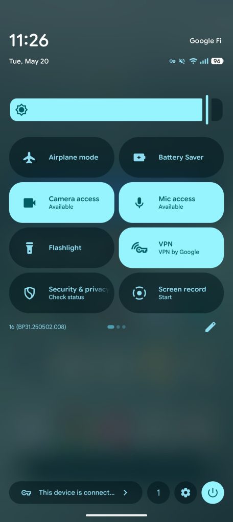 Android 16 QPR1 Beta redesigns Quick Settings on Pixel