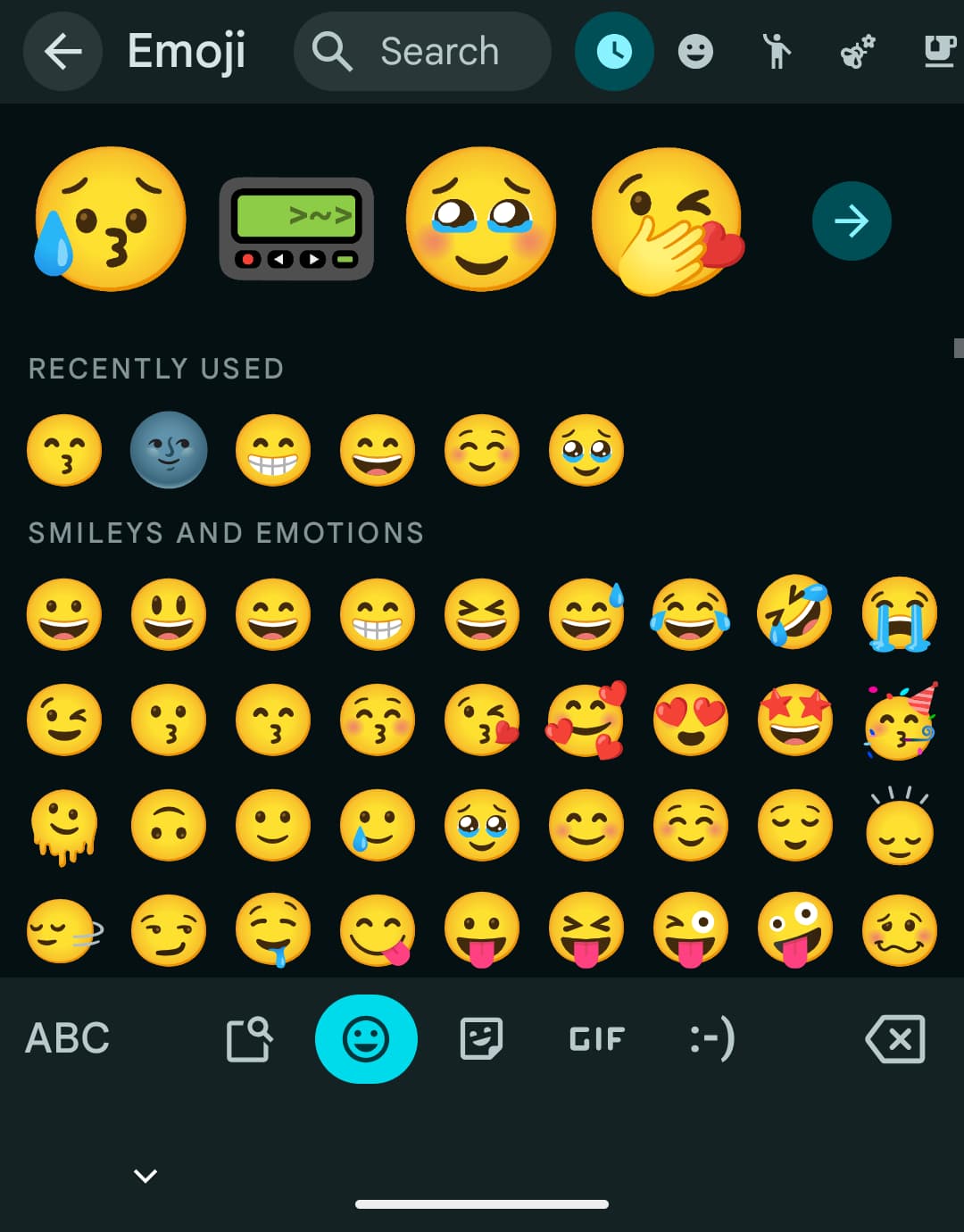 Ancien sélecteur d'émojis