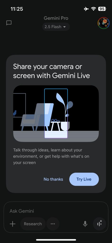 Gemini Live camera and screen sharing rolling out to iPhone