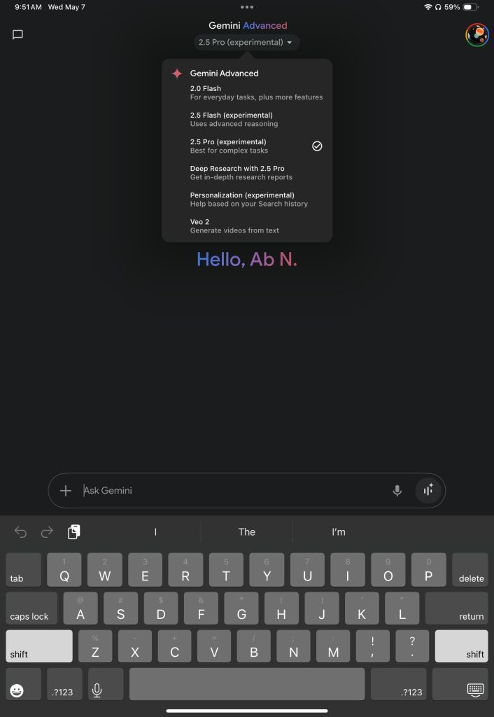 Google Gemini now has an iPad app