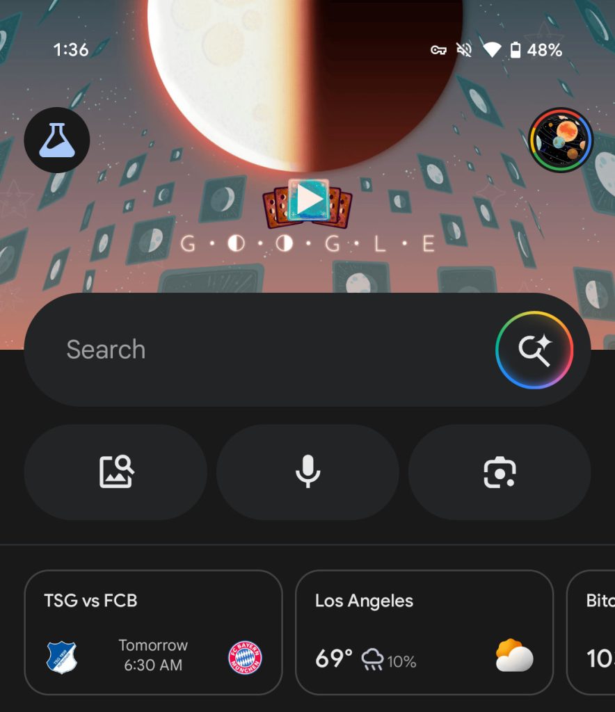 Google AI Mode Search bar