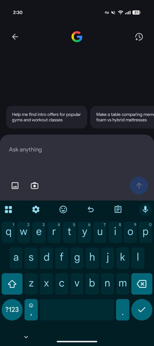 Logo G dans le mode AI Search