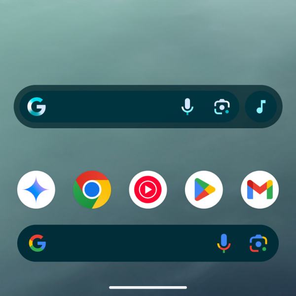 Widget de la barre de recherche avec le nouveau logo G