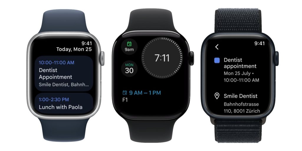 SyncGene Google Calendar Apple Watch setup screenshots